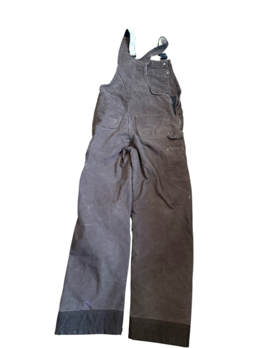 Men's Carhartt Overalls Waist 34 Brown Black Insulated - Picture 12 of 12